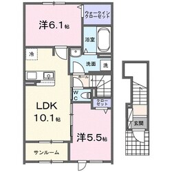 黒江駅 徒歩13分 2階の物件間取画像